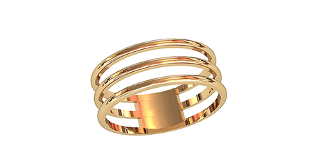 кц091 Широкое фаланговое кольцо из золота