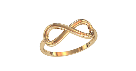 кц094 Золотое кольцо «Бесконечность»