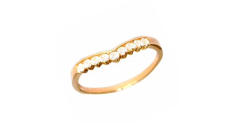 кц100 Золотое кольцо Угол с фианитами