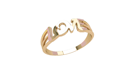 кц111 Кольцо с надписью «LOVE» без камней 