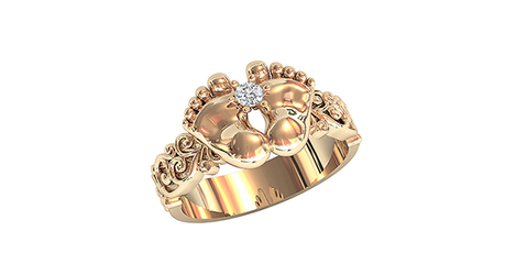 кц113 Кольцо в подарок на рождение ребенка 