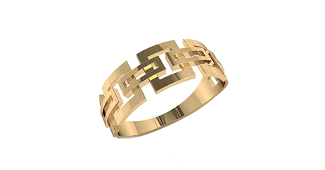 кц116 Золотое кольцо в виде браслета без камней 