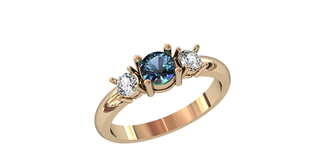 кц127 Женское колечко с тремя фианитами