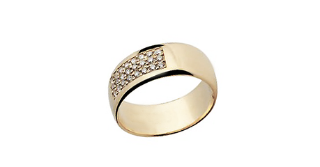 кц135 Классика в золотом кольце с фианитами