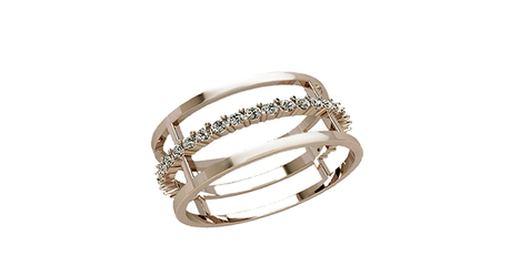 кц136 Чередование дорожек в золотом кольце 