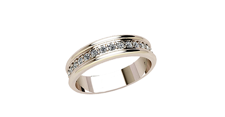 кц137 Дорожка камней по кругу золотого кольца.