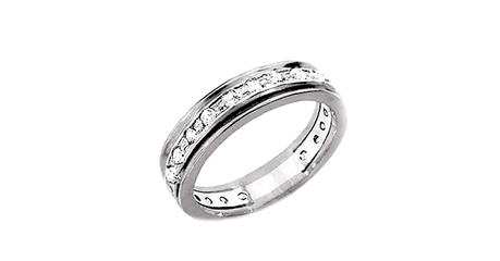 кц147 Комбинированное кольцо с дорожкой из фианитов 