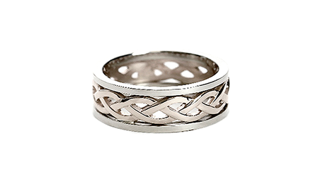 кц155 Широкое золотое кольцо-косичка