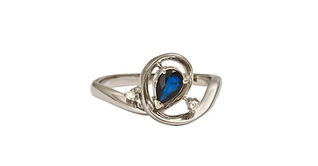 кц163 Золотое кольцо «Завиток» с камнем огранки груша