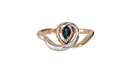 кц173 Золотое кольцо «Груша» в завитках