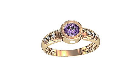 кц180 Золотое кольцо с фианитами