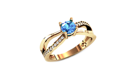 кц181 Две переплетённые дорожки в золотом кольце 