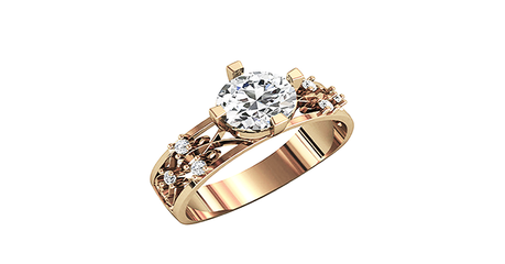 кц184 Кольцо «Лидер» — один крупный камень на широкой шинке