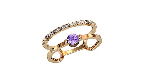 кц186 Две дорожки в одном золотом кольце 