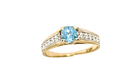 кц194 Золотое кольцо с голубым камнем 