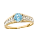 кц194 Золотое кольцо с голубым камнем 