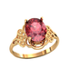 кц199 Золотой перстень с синтетическим рубином.