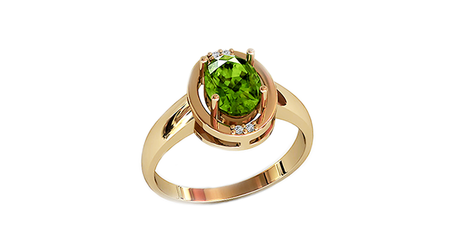 кц204 Кольцо с фианитом в золоте.