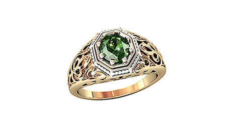 кц208 Женский золотой перстень с крупным камнем. 