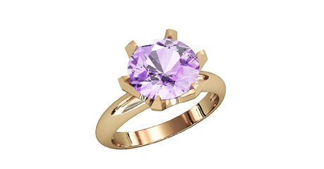 кц211 Золотое кольцо с крупным фианитом