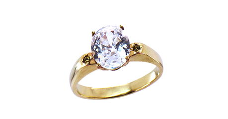 кц213 Женское золотое кольцо с крупным овалом.