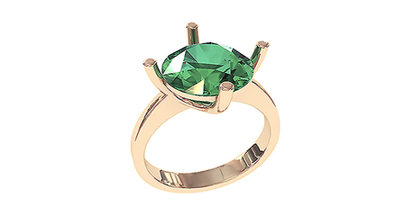 кц217 Золотое кольцо с крупным фианитом.