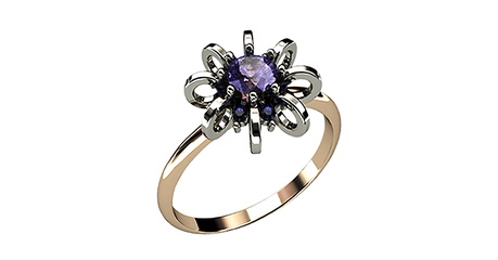 кц219 Золотое кольцо «Цветок»