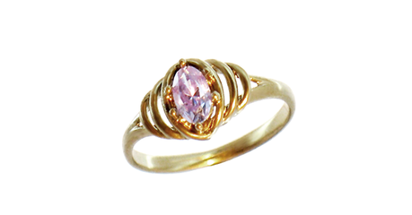 кц226 Золотое кольцо с розовым фианитом