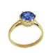 кц238 Золотое кольцо с большим голубым камнем