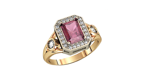 кц242 Золотое кольцо-перстень с синтетическим рубином.