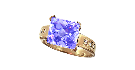 кц251 Женское кольцо с камнем формы багет 