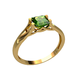 кц254 Зелёный квадратный камень в золотом кольце.