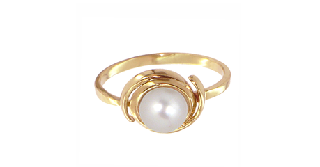 кц278 Нежное колечко с жемчужинкой