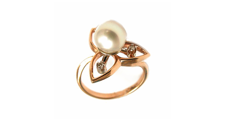 кц283 Золотое кольцо с жемчугом