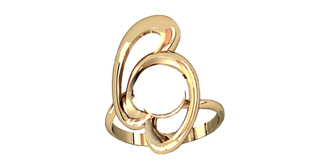 кц290 Кольцо с жемчугом и фианитами.