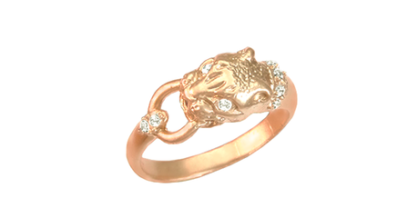 кц291 Золотое кольцо «Пантера» — дикая грация на вашем пальце