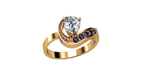 кц295 Золотое кольцо «Завиток из фианитов»