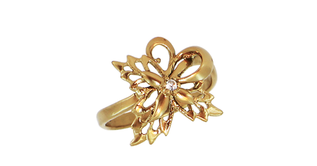 кц304 Золотой цветок с фианитом