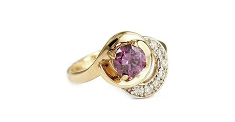 кц311 Золотое кольцо с фианитами