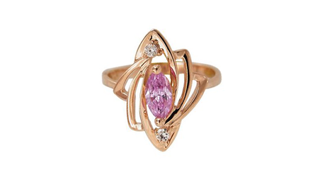 кц313 Повседневное золотое кольцо. 