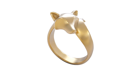 кц326 Очаровательное золотое кольцо «Лисёнок»