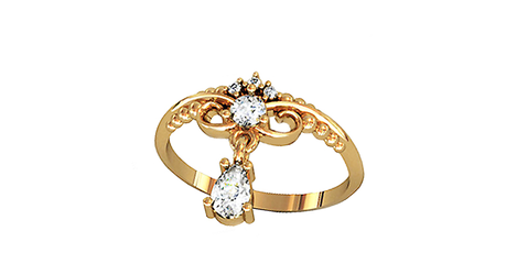 кц335 Капелька в золотом кольце 