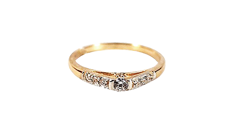 кц342 Нежное кольцо из золота с фианитами