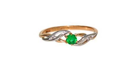 кц344 Лёгкое колечко с фианитом.