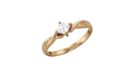 кц353 Кольцо из золота с квадратным камнем 