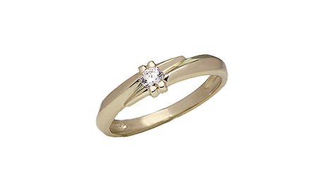 кц354 Золотое кольцо с фианитом.