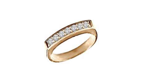 кц362 Золотое кольцо с фианитами.