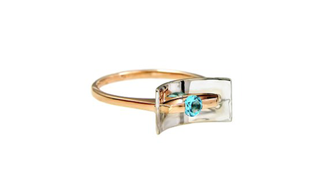 кц369 Кольцо с накладкой из белого золота