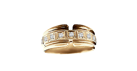 кц373 Золотое кольцо с фианитами.