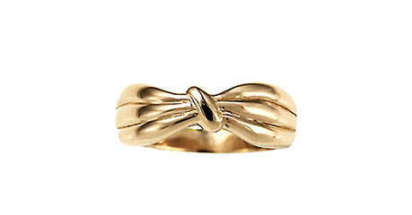 кц374 Золотое кольцо в форме банта